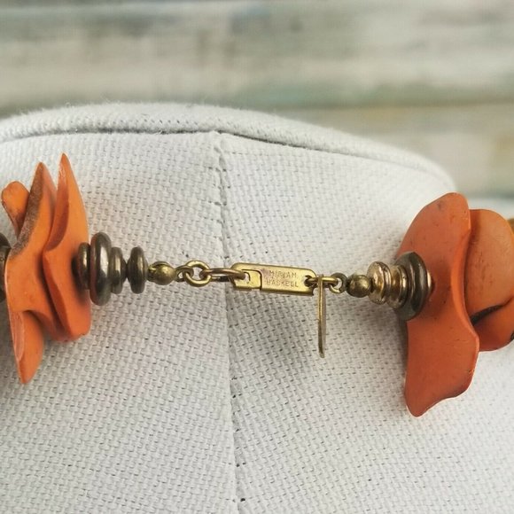 Vintage Miriam Haskell Wood Necklace E4 - Picture 6 of 10